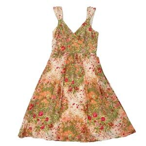 Anthropologie Plenty Tracy Reese Silk tea Dress Floral Wrap Sleeveless MIDI